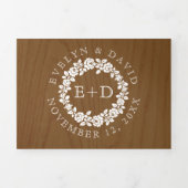  witte roos met een trouwe bruiloft drieluik uitnodiging (Cover)