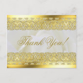 Witte Roos met Gouden Kant Bruiloft Briefkaart (Voorkant)