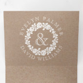 witte roos met kraftkarton drieluik uitnodiging (Binnenzijde eerst)