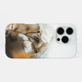 Witte roos met stemming iPhone hoesje (Achterkant horizontaal)