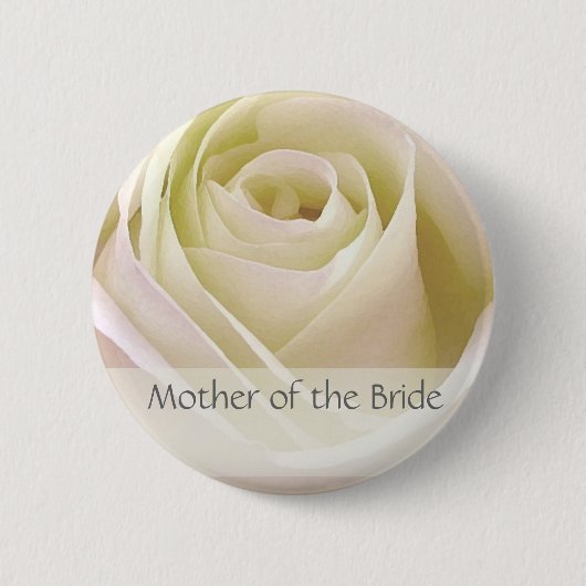 Witte roos moeder van de Bride Pin Ronde Button 5,7 Cm (Voorkant)