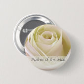Witte roos moeder van de Bride Pin Ronde Button 5,7 Cm (Voorkant /achterkant)