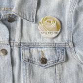 Witte roos moeder van de Bride Pin Ronde Button 5,7 Cm (In situ)