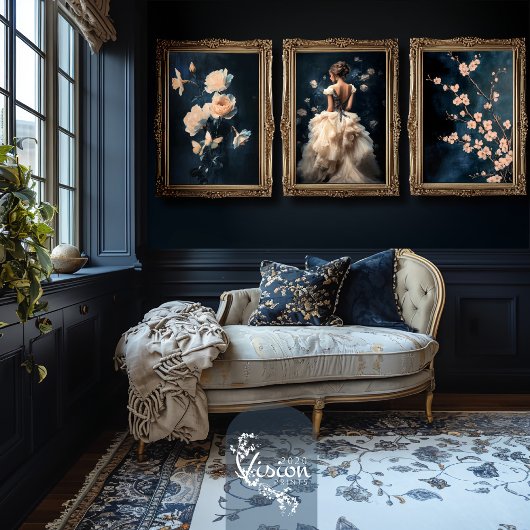 Witte Roos & Narcis Boeket Marine Achtergrond Tissuepapier