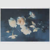 Witte Roos & Narcis Boeket Navy Achtergrond Tissuepapier (Voorkant)