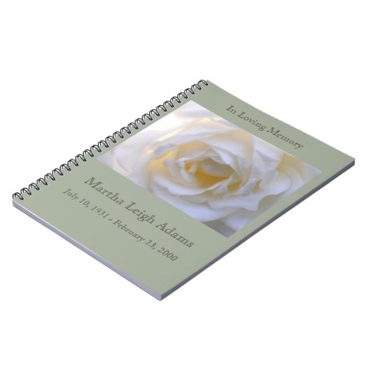 Witte roos notitieboek (Linkerzijde)