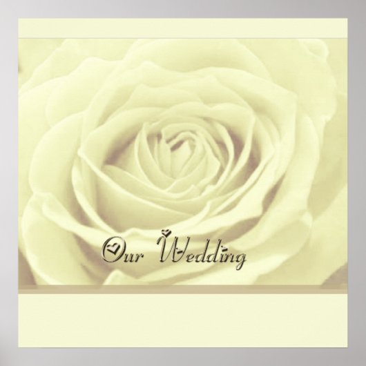 witte roos ~ ons bruiloft AUTOGRAPH GUEST-POSTER Poster (Voorkant)