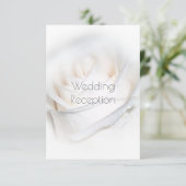 Witte Roos Ontwerp Trouwreceptie Informatiekaartje (Staand voorkant)