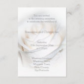 Witte Roos Ontwerp Trouwreceptie Informatiekaartje (Achterkant)