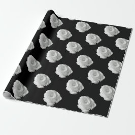 witte-roos-op-de-zwarte-achtergrond cadeaupapier
