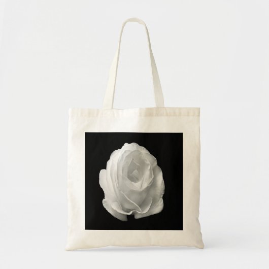 witte-roos-op-de-zwarte-achtergrond tote bag (Voorkant)