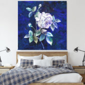 Witte Roos op een Getextureerde Achtergrond Canvas Afdruk (Insitu (Slaapkamer))
