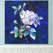 Witte Roos op een Getextureerde Achtergrond Canvas Afdruk (Insitu (Houten vloer))