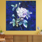 Witte Roos op een Getextureerde Achtergrond Canvas Afdruk (Insitu (Woonkamer))