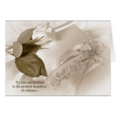 witte roos op huwelijkskussens (Voorkant Horizontaal)