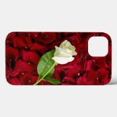 Witte Roos Op Rode Bloemblaadjes Case-Mate iPhone Case (Achterkant (horizontaal))