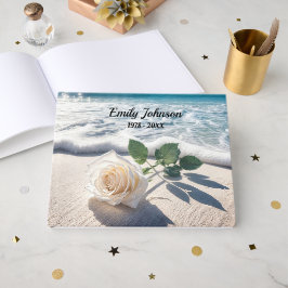 Witte Roos Op Strandzand Gastenboek