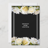 Witte roos op zwart bloemig vrijgezellenfeest kaart (Achterkant)