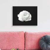 Witte Roos op Zwarte Achtergrond Uitgestrekte Canv Canvas Afdruk (Insitu (Woonkamer))