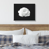 Witte Roos op Zwarte Achtergrond Uitgestrekte Canv Canvas Afdruk (Insitu (Slaapkamer))