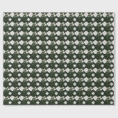 Witte Roos Op Zwarte Bloemen Geschenkverpakking Pa Cadeaupapier (Vlak)