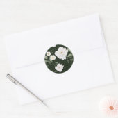 Witte Roos op Zwarte Bloemen Sticker Envelop Afdic (Envelop)