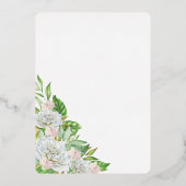 Witte Roos Orchidee 10-jarig huwelijksfeestje Folie Uitnodiging (Achterkant)