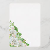 Witte Roos Orchidee 25-jarig Huwelijksjubileum Fee Folie Uitnodiging (Achterkant)