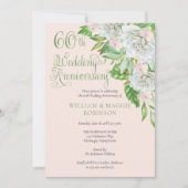 Witte Roos Orchidee 60ste Huwelijksjubileum Feestj Kaart (Voorkant)