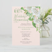 Witte Roos Orchidee 60ste Huwelijksjubileum Feestj Kaart (Staand voorkant)