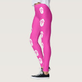 Witte Roos over Roze Patroon Leggings (Links)