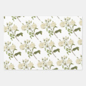 Witte Roos Patroon Inpakpapier Vel (Voorkant 3)