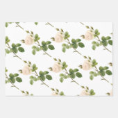 Witte Roos Patroon Inpakpapier Vel (Voorkant)