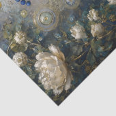 Witte Roos Pauw Decoupage Tissuepapier (Detail)