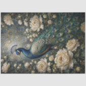 Witte Roos Pauw Decoupage Tissuepapier (Voorkant)