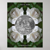 Witte Roos Regendruppels Frame Maak Je Eigen Foto  Poster (Voorkant)