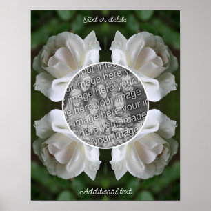 Witte Roos Regendruppels Frame Maak Je Eigen Foto  Poster