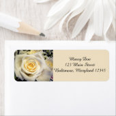 Witte roos retour adreslabels etiket (Insitu)