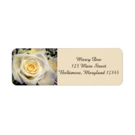 Witte roos retour adreslabels etiket