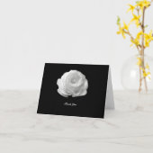 Witte Roos Rouw Dank u gevouwen Notecard Kaart (Gele Bloem)