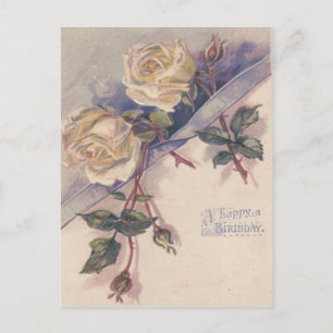 Witte roos Rozen Briefkaart