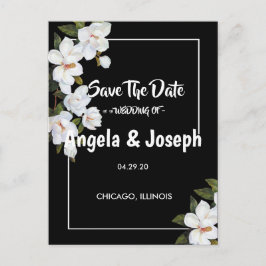 Witte Roos Save the Date Aankondigingskaart