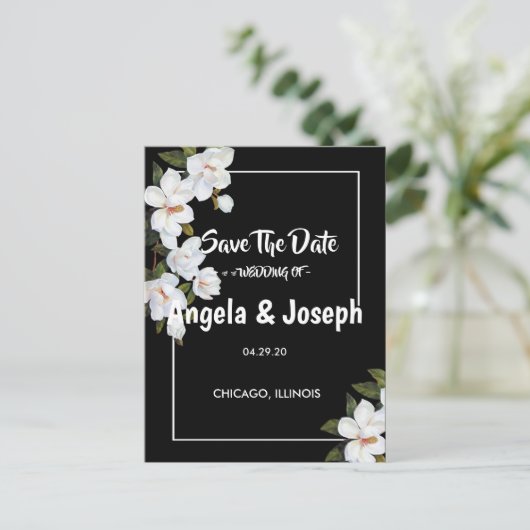  Witte Roos Save the Date Aankondigingskaart (Staand voorkant)