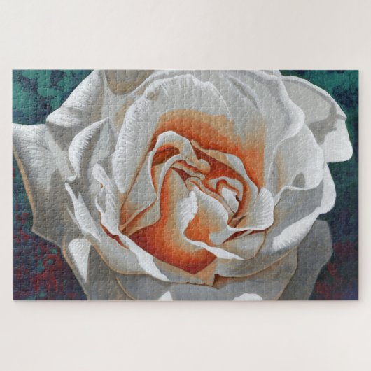 Witte Roos Schilderij Legpuzzel (Horizontaal)