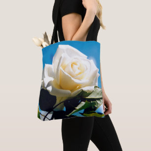Witte Roos Schoonheid Tote Bag