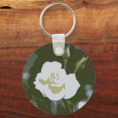 Witte Roos Sleutelhanger (Voorkant)