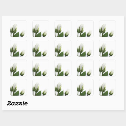 Witte roos sticker (Vel)