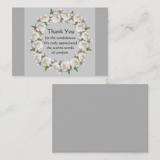 Witte Roos Sympathie Dank u kaarten Notitiekaartje (Voorkant / Achterkant)