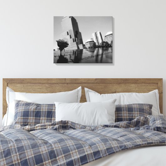 Witte roos ter nagedachtenis canvas afdruk (Insitu (Slaapkamer))