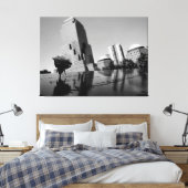 Witte roos ter nagedachtenis canvas afdruk (Insitu (Slaapkamer))